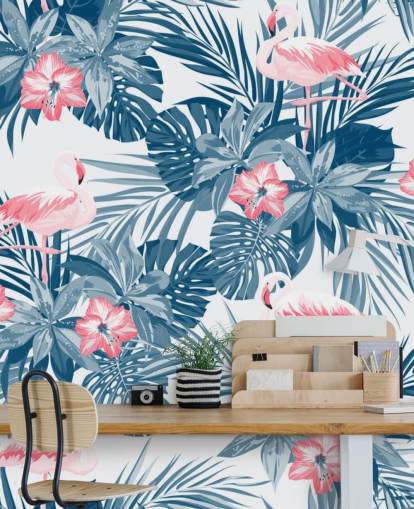 Blue and Pink Flamingo Wallpaper Blue and Pink Flamingo Wallpaper