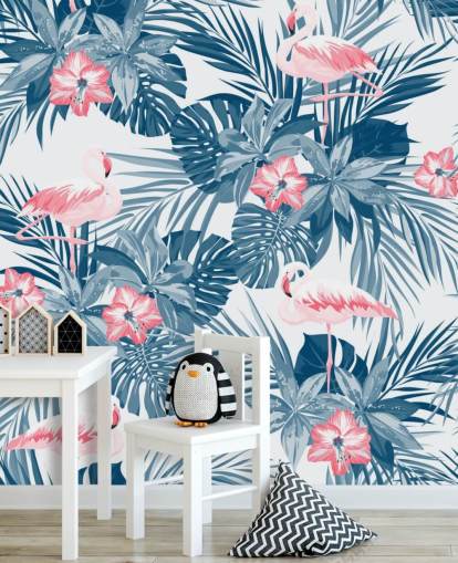 Blue and Pink Flamingo Wallpaper Blue and Pink Flamingo Wallpaper