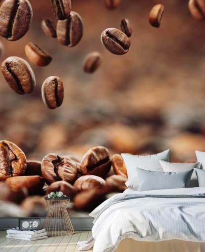 Falling Coffee Beans Wall Mural Falling Coffee Beans Wall Mural