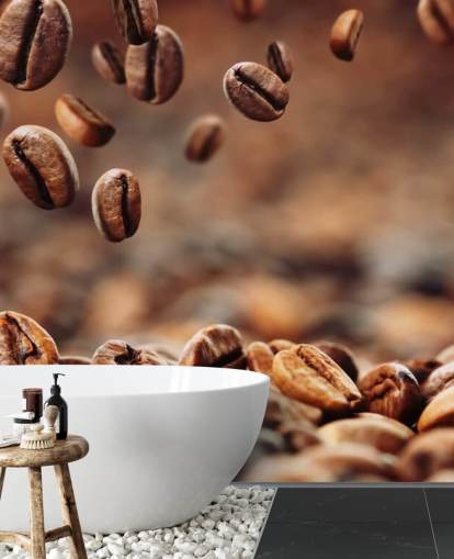 Falling Coffee Beans Wall Mural Falling Coffee Beans Wall Mural