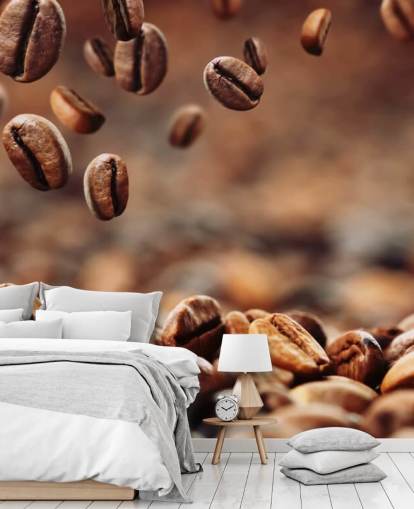 Falling Coffee Beans Wall Mural Falling Coffee Beans Wall Mural