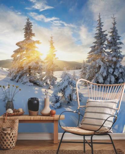 snødekte landskapet tapet snødekte landskapet tapet