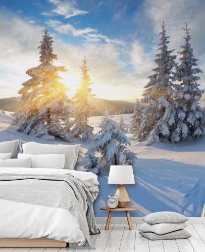 besneeuwd landschap behang besneeuwd landschap behang