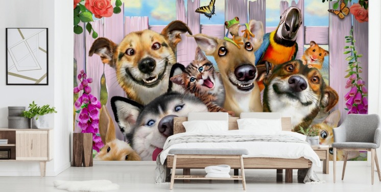 Cute Pets Selfie Wallpaper