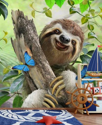 smiling sloth in rainforest wallpaper smiling sloth in rainforest wallpaper