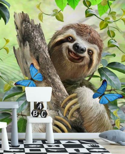 smiling sloth in rainforest wallpaper smiling sloth in rainforest wallpaper
