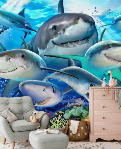 Morsomme Sharks Selfie Bakgrunn Morsomme Sharks Selfie Bakgrunn