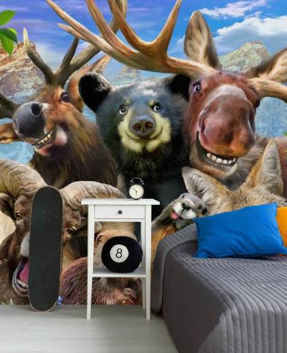 Mountain Animals Wall Mural Mountain Animals Wall Mural