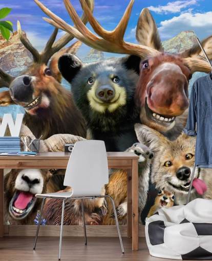Mountain Animals Wall Mural Mountain Animals Wall Mural