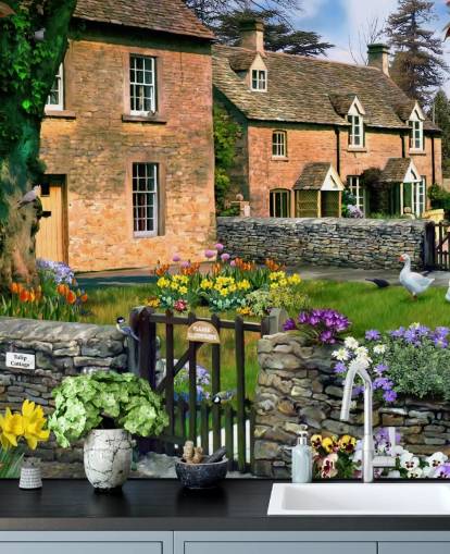 red brick houses in village wallpaper red brick houses in village wallpaper