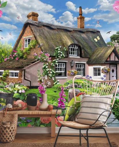 pink cottage with lovely garden wallpaper pink cottage with lovely garden wallpaper