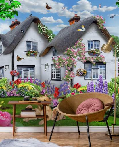 thatched white cottage wallpaper thatched white cottage wallpaper