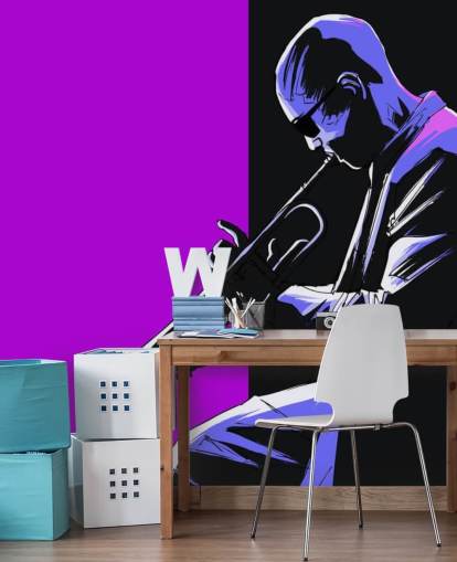 art abstrait violet et noir du papier peint musicien de jazz art abstrait violet et noir du papier peint musicien de jazz