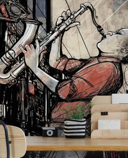 Abstract Saxophone Player Wallpaper Abstract Saxophone Player Wallpaper