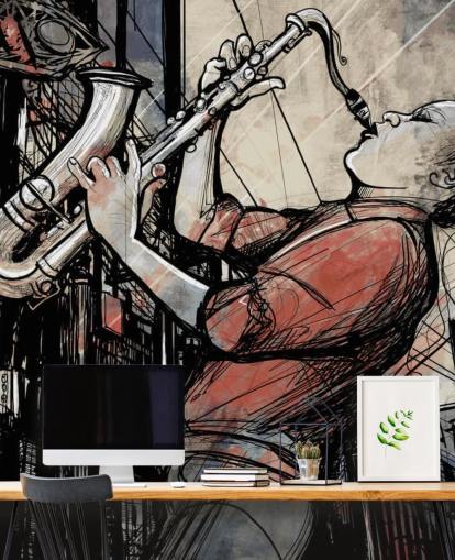 Abstract Saxophone Player Wallpaper Abstract Saxophone Player Wallpaper