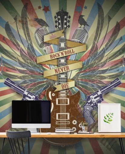 Rock n Roll Guitar and Guns Wallpaper Rock n Roll Guitar and Guns Wallpaper