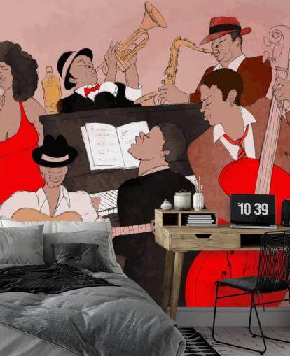 Papier peint Jazz Singers Painting Papier peint Jazz Singers Painting