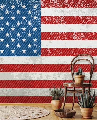 Rustic American Flag Wall Mural Rustic American Flag Wall Mural