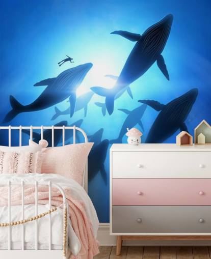 Underneath of Whales Wall Mural Underneath of Whales Wall Mural