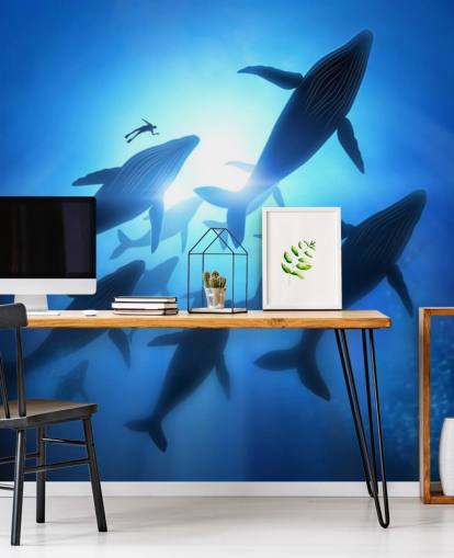 Underneath of Whales Wall Mural Underneath of Whales Wall Mural