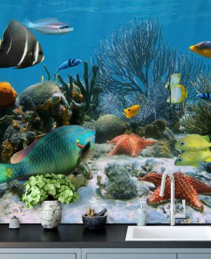 Fisk og koralrev tapet Fisk og koralrev tapet
