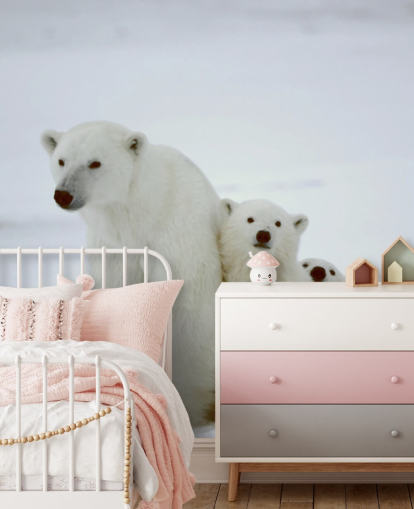 Papel pintado Oso polar con cachorros Papel pintado Oso polar con cachorros