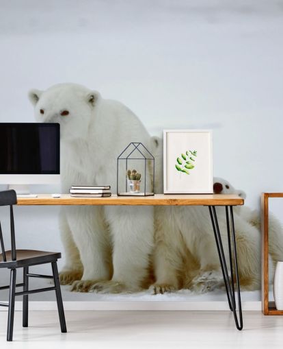 Papel de Parede de Urso Polar com filhotes Papel de Parede de Urso Polar com filhotes