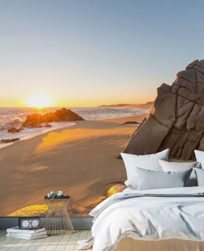 Rocky Beach met een prachtig zonsondergang behang Rocky Beach met een prachtig zonsondergang behang