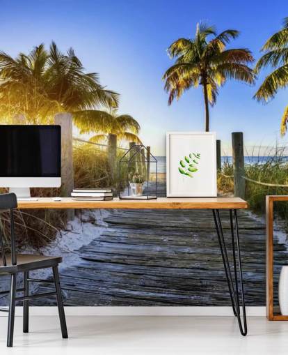 Boardwalk Soloppgang Bakgrunn Mural Boardwalk Soloppgang Bakgrunn Mural