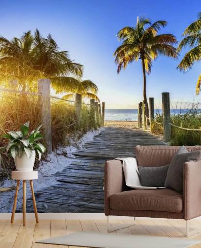Boardwalk Sunrise Behang Muurschildering Boardwalk Sunrise Behang Muurschildering