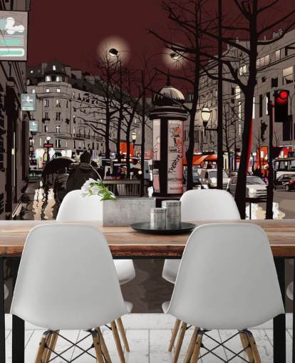 Paris i regnvægmaleri Paris i regnvægmaleri