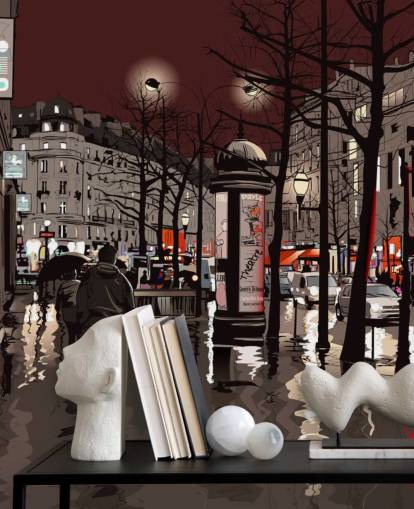 Decorazione murale Parigi sotto la pioggia Decorazione murale Parigi sotto la pioggia