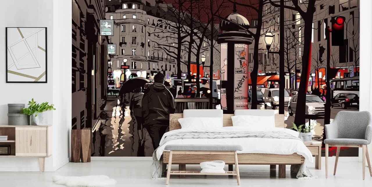 Paris no Mural do Muro da Chuva Paris no Mural do Muro da Chuva