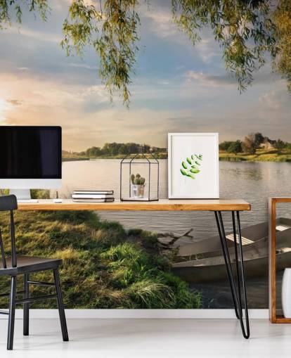 Papel Pintado Río y Barcos Papel Pintado Río y Barcos