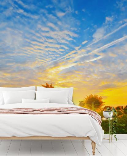 Girassóis no Sunrise Wall Mural Girassóis no Sunrise Wall Mural