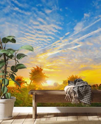 Mural de pared Girasoles al amanecer Mural de pared Girasoles al amanecer