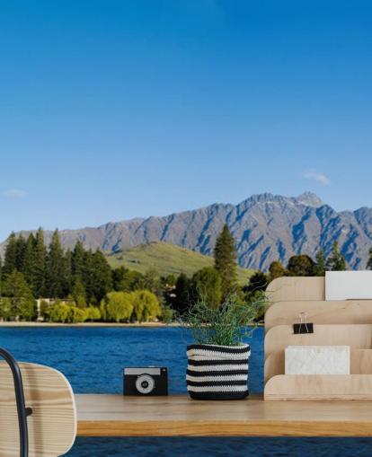 Decorazione murale con barca e lago Decorazione murale con barca e lago