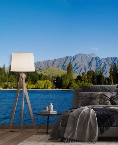 mural barco y lago mural barco y lago