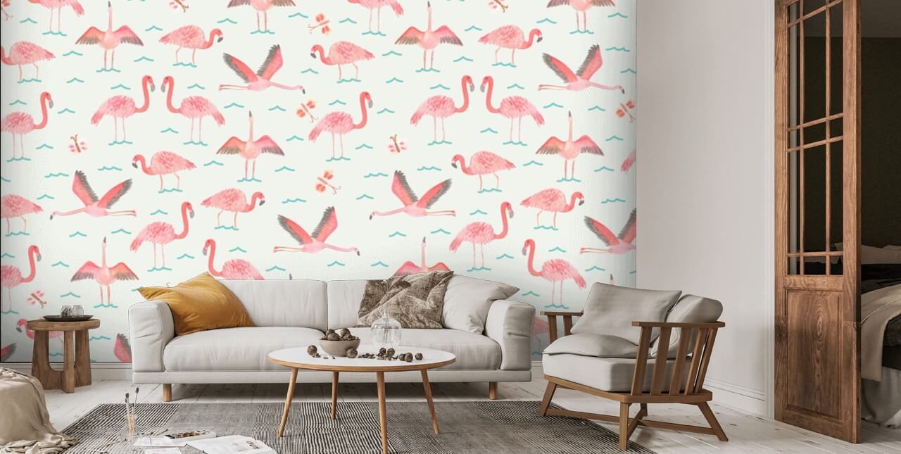 Flamingos Wallpaper | Wallsauce UK