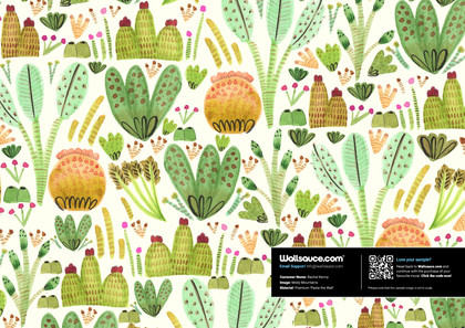 Succulent Garden Wallpaper Mural | Wallsauce US