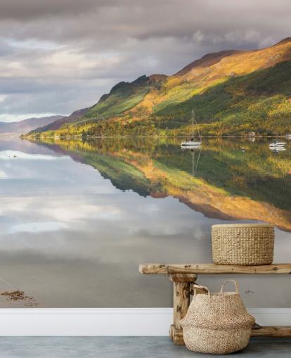 Lake with Boats Wallpaper Lake with Boats Wallpaper