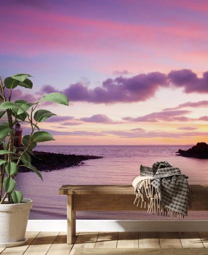 Pink Sunset at Coast Wall Mural Pink Sunset at Coast Wall Mural