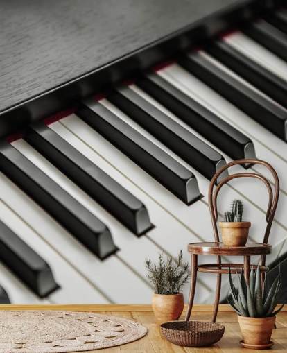 carta da parati murale con tasti di pianoforte in bianco e nero chiamato Piano Keys per scuole, locali e sale prove carta da parati murale con tasti di pianoforte in bianco e nero chiamato Piano Keys per scuole, locali e sale prove