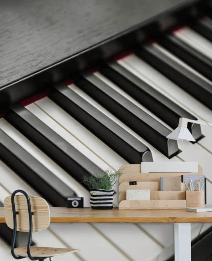 mustavalkoinen pianonäppäinten taustakuvamaalaus nimeltä Piano Keys kouluihin, tapahtumapaikkoihin ja harjoitustiloihin mustavalkoinen pianonäppäinten taustakuvamaalaus nimeltä Piano Keys kouluihin, tapahtumapaikkoihin ja harjoitustiloihin