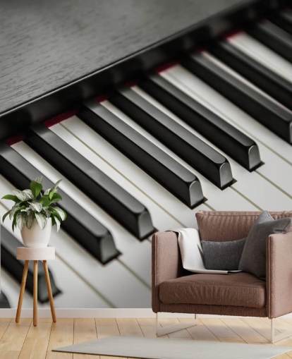 sort/hvid klavernøgler tapetmaleri kaldet Piano Keys til skoler, spillesteder og øvelsesrum sort/hvid klavernøgler tapetmaleri kaldet Piano Keys til skoler, spillesteder og øvelsesrum