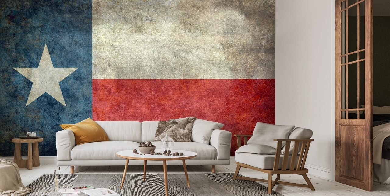 Texas state flag vintage retro style Wallpaper Mural | Wallsauce US