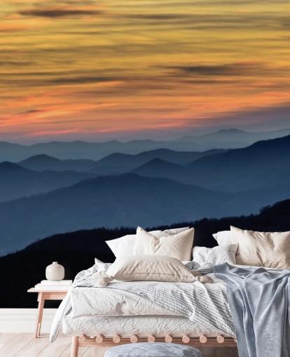 sunset mountain wallpaper mural called Layers of the Blue Ridge Mountains for living rooms, home offices and bedrooms sunset mountain wallpaper mural called Layers of the Blue Ridge Mountains for living rooms, home offices and bedrooms
