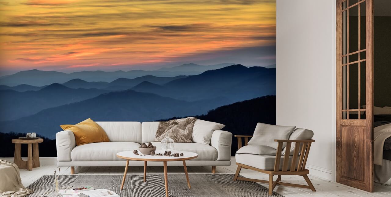 Layers of the Blue Ridge Mountains Wallpaper Mural | Wallsauce US