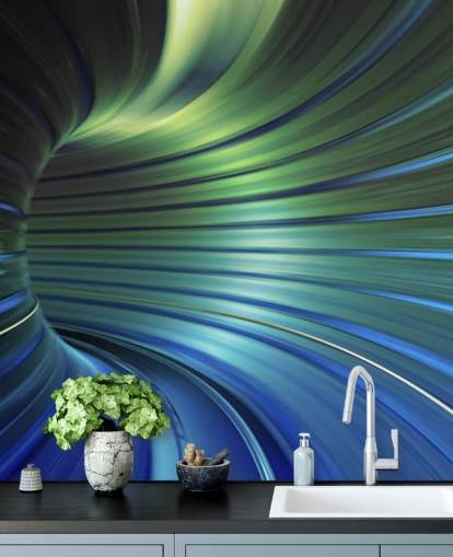 Blue 3D tunnel wallpaper Blue 3D tunnel wallpaper