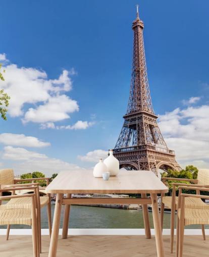 Eiffel-torni & Seine-joen taustakuva Eiffel-torni & Seine-joen taustakuva